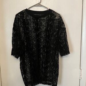 ASOS Black Lace Dress Shirt